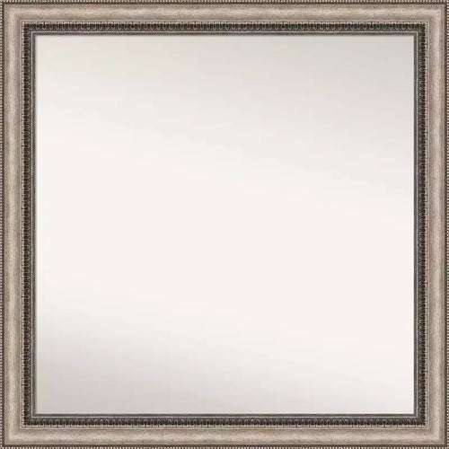 30" x 30" Non-Beveled Lyla Ornate Bathroom Wall Mirror Silver - Amanti Art: Modern Square Polystyrene Frame, Wall Mounted