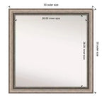 Miroir mural de salle de bain carré, cadre orné argenté, 30"x30"