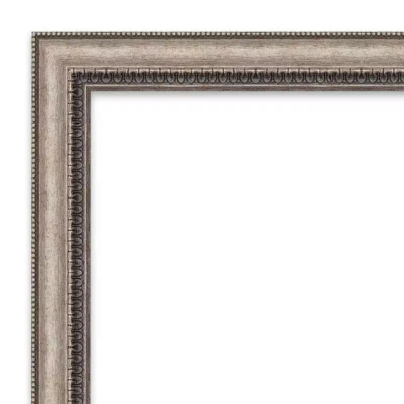 Miroir mural de salle de bain carré, cadre orné argenté, 30"x30"
