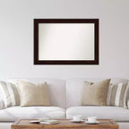 Miroir mural marron grain de café non biseauté de 104 x 74 cm