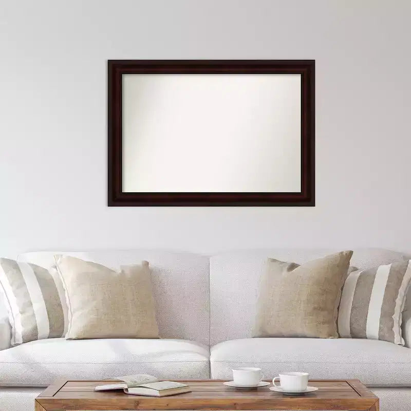 Miroir mural marron grain de café non biseauté de 104 x 74 cm