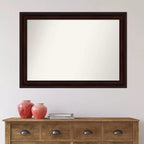 Miroir mural marron grain de café non biseauté de 104 x 74 cm
