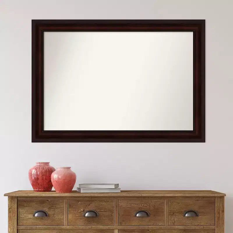 Miroir mural marron grain de café non biseauté de 104 x 74 cm