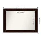 Miroir mural marron grain de café non biseauté de 104 x 74 cm