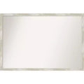 38" x 26" Non-Beveled Crackled Narrow Bathroom Wall Mirror Metallic Silver - Amanti Art: Polystyrene Frame, Includes Mounting Hardware
