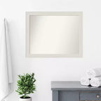 Miroir mural étroit de salle de bain en planches rustiques blanches 32"x26"