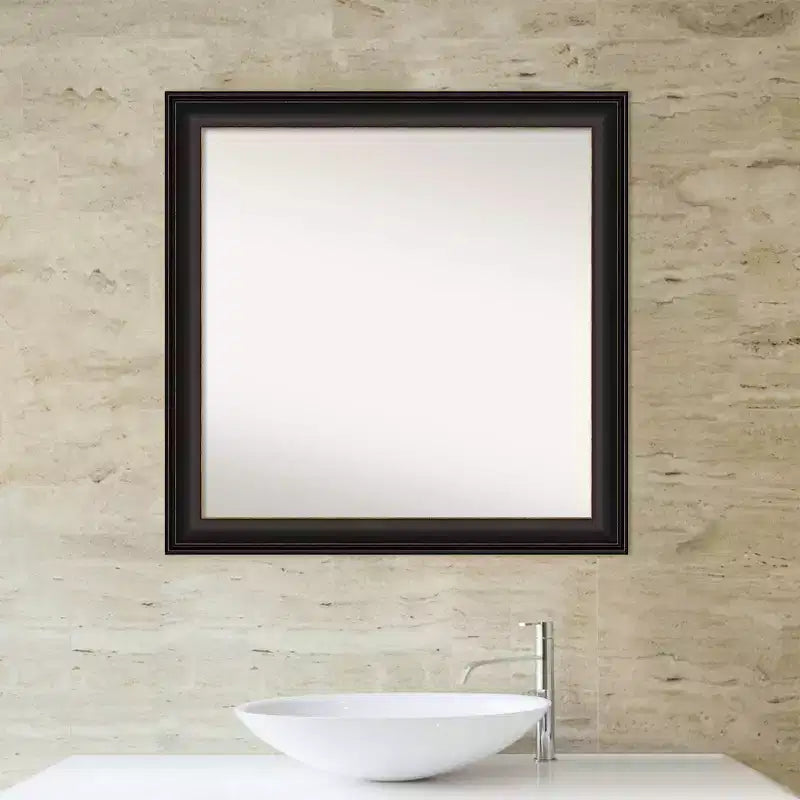 Miroir mural de salle de bain 31"x31" en bronze huilé, cadre de coiffeuse carré