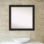 Miroir mural de salle de bain 31"x31" en bronze huilé, cadre de coiffeuse carré