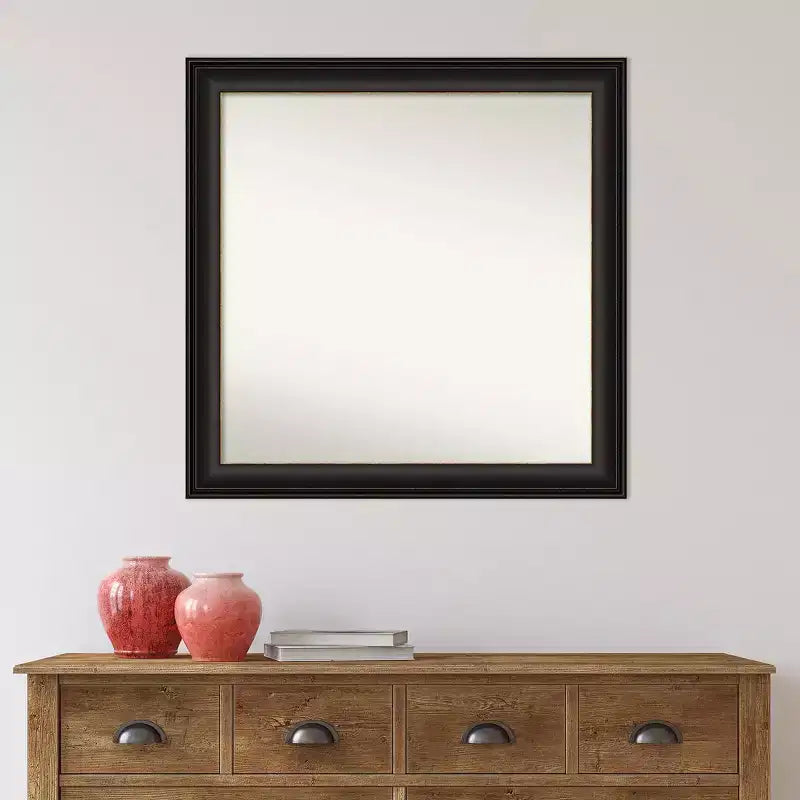 Miroir mural de salle de bain 31"x31" en bronze huilé, cadre de coiffeuse carré