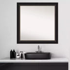 Miroir mural de salle de bain 31"x31" en bronze huilé, cadre de coiffeuse carré