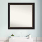 Miroir mural de salle de bain 31"x31" en bronze huilé, cadre de coiffeuse carré
