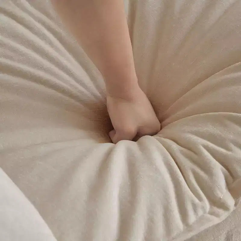 Canapé d'angle modulable en L avec ottoman réversible, chenille beige