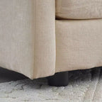Canapé d'angle modulable en L avec ottoman réversible, chenille beige