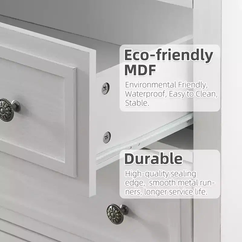 Commode de ferme étroite à 5 tiroirs de 122 cm de haut pour chambre et placard