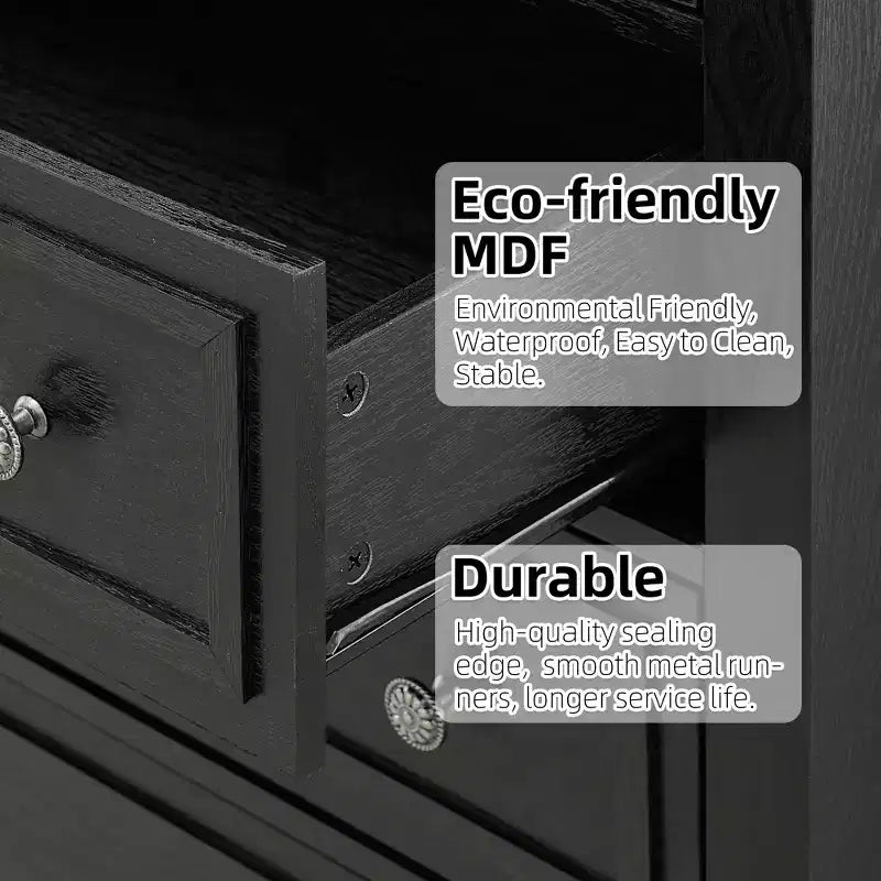 Commode de ferme étroite à 5 tiroirs de 122 cm de haut pour chambre et placard