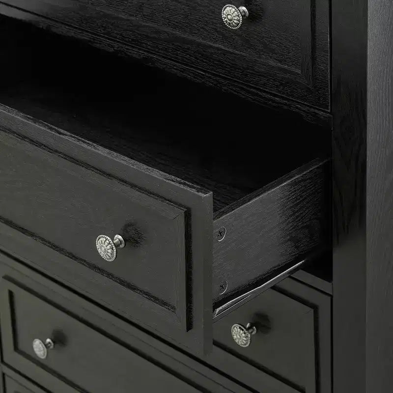 Commode de ferme étroite à 5 tiroirs de 122 cm de haut pour chambre et placard