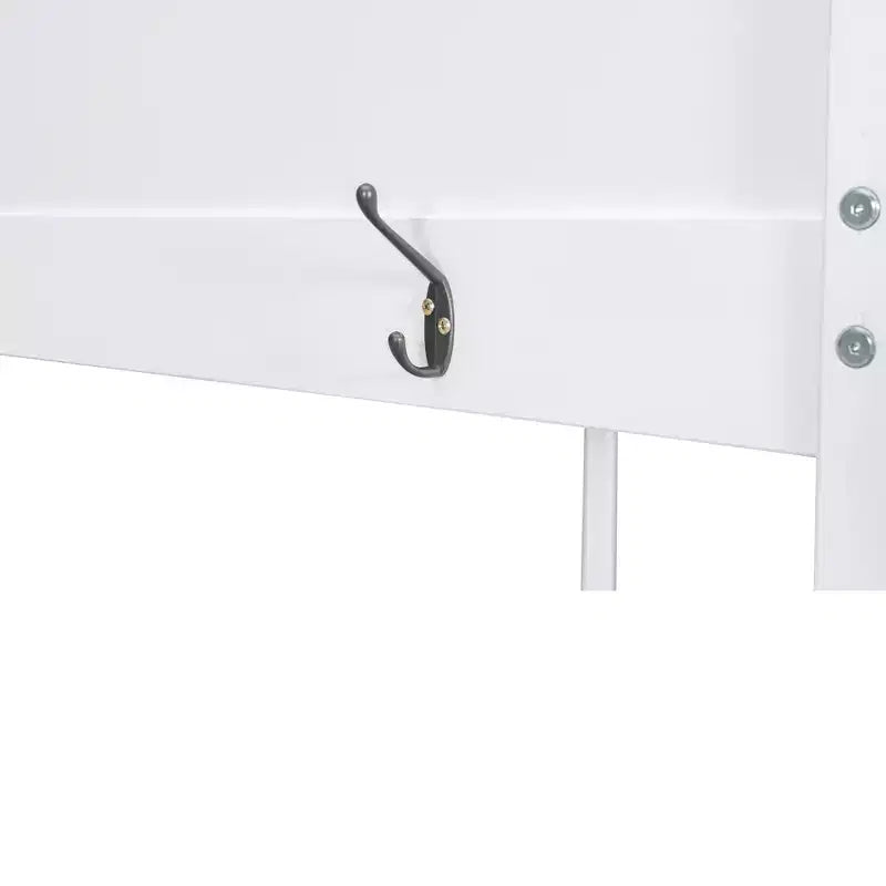 Lit superposé en bois Queen Size avec rangements, lumières LED et port de charge USB