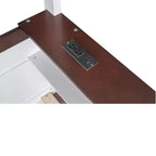 Lit superposé en bois Queen Size avec rangements, lumières LED et port de charge USB