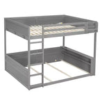 Lit superposé en bois Queen Size avec rangements, lumières LED et port de charge USB