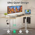 Bureau debout électrique réglable en hauteur 48" x 24" avec plateau en deux parties