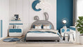 Acekool Full Size Upholstered Platform Bed with Animal Ears Headboard, Kids Rabbit Ornament, Sturdy Frame, No Box Spring Needed, Gray