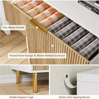 Commode double moderne à 6 tiroirs avec poignées dorées pour chambre à coucher