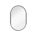 Storied Home Metal Framed Oval Wall Mirror with Balls, Matte Black