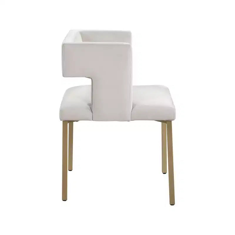Chaise de salle à manger en velours noir avec pieds en laiton brossé, lot de 2