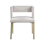 Chaise de salle à manger en velours noir avec pieds en laiton brossé, lot de 2