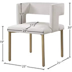 Chaise de salle à manger en velours noir avec pieds en laiton brossé, lot de 2