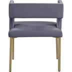 Chaise de salle à manger en velours noir avec pieds en laiton brossé, lot de 2