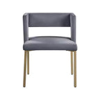 Chaise de salle à manger en velours noir avec pieds en laiton brossé, lot de 2