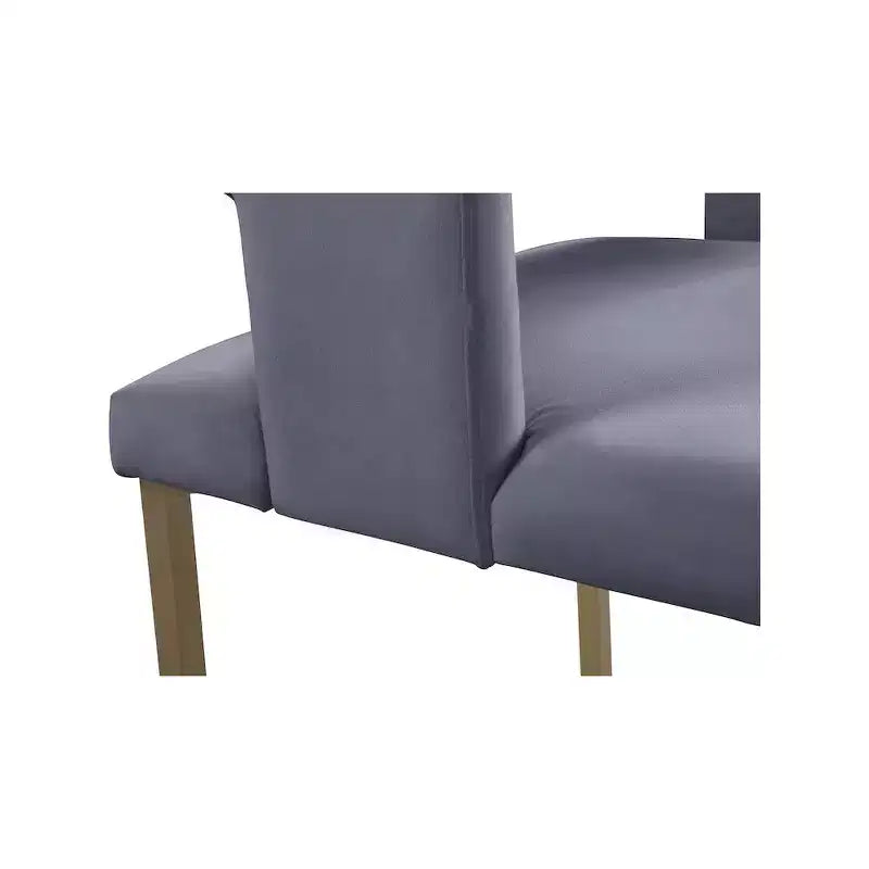 Chaise de salle à manger en velours noir avec pieds en laiton brossé, lot de 2