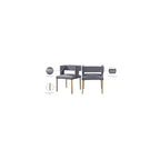 Chaise de salle à manger en velours noir avec pieds en laiton brossé, lot de 2