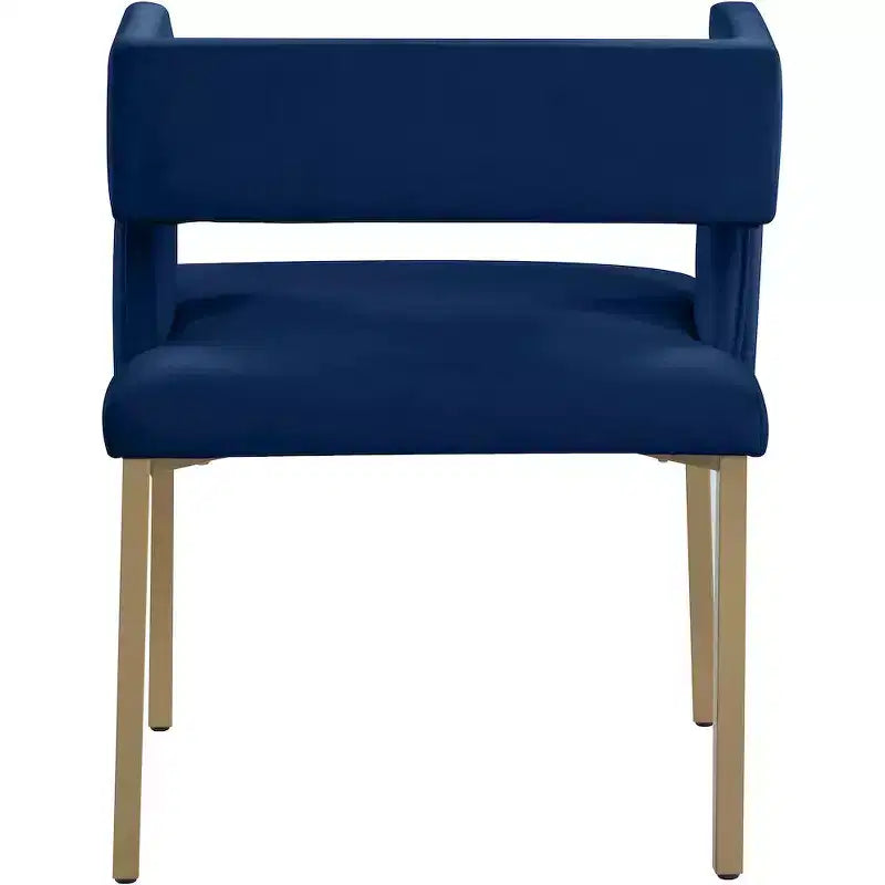 Chaise de salle à manger en velours noir avec pieds en laiton brossé, lot de 2