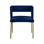 Chaise de salle à manger en velours noir avec pieds en laiton brossé, lot de 2