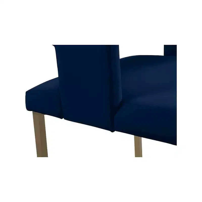 Chaise de salle à manger en velours noir avec pieds en laiton brossé, lot de 2