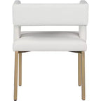 Chaise de salle à manger en velours noir avec pieds en laiton brossé, lot de 2