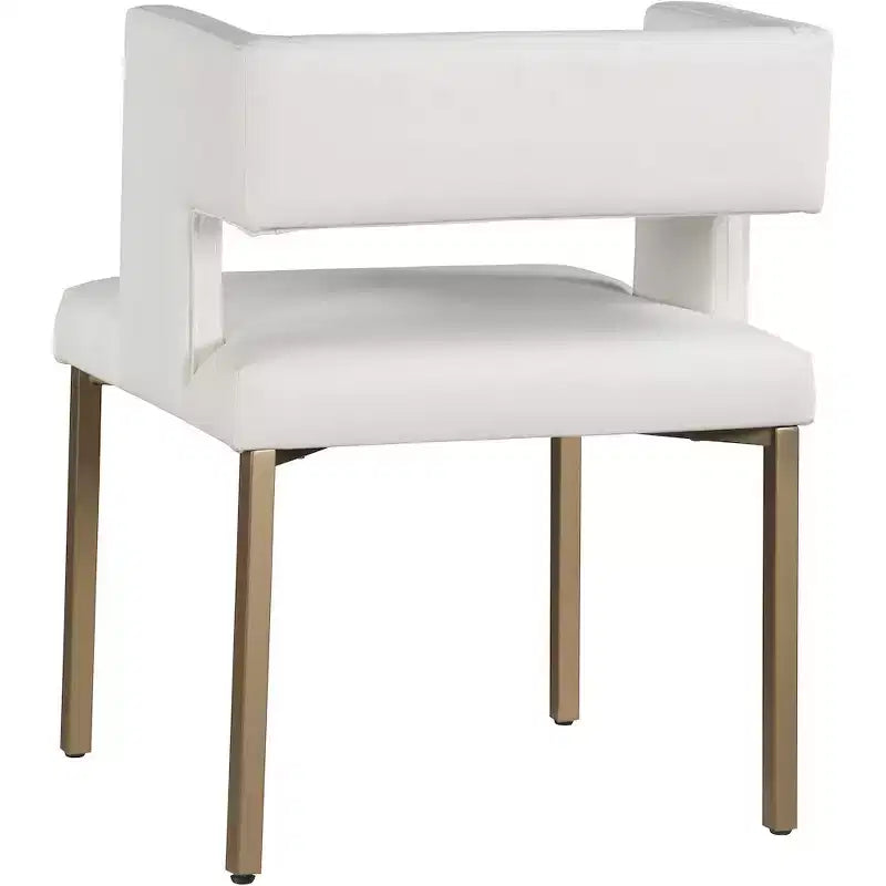Chaise de salle à manger en velours noir avec pieds en laiton brossé, lot de 2