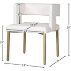 Chaise de salle à manger en velours noir avec pieds en laiton brossé, lot de 2