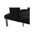 Chaise de salle à manger en velours noir avec pieds en laiton brossé, lot de 2