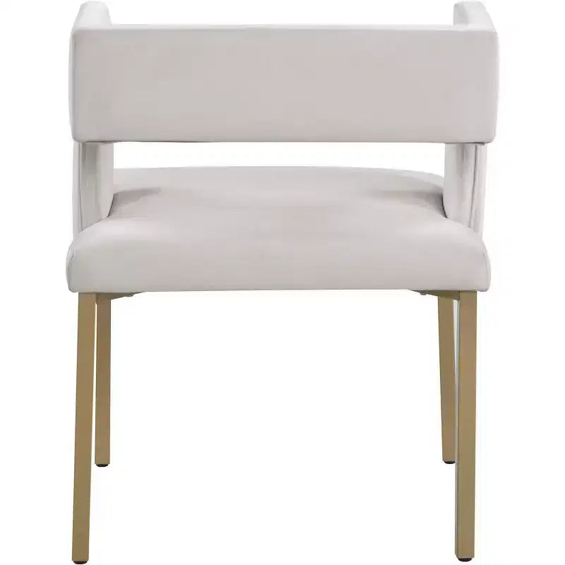 Chaise de salle à manger en velours noir avec pieds en laiton brossé, lot de 2