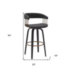 Chaise de bar pivotante de 31 pouces en similicuir noir avec accoudoirs et repose-pieds