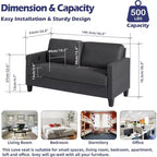 Canapé 3 places gris lin style Mid-Century 183 cm avec ports de charge USB