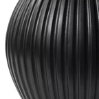 Table d'appoint sablier moderne cannelée en fibrestone, noire