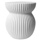 Table d'appoint sablier moderne cannelée en fibrestone, noire