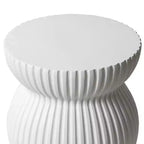 Table d'appoint sablier moderne cannelée en fibrestone, noire