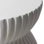 Table d'appoint sablier moderne cannelée en fibrestone, noire