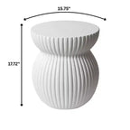 Table d'appoint sablier moderne cannelée en fibrestone, noire