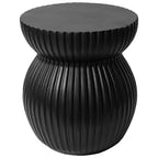 LeisureMod Mander Modern Fluted Accent Table - Fiberstone Hourglass End Table